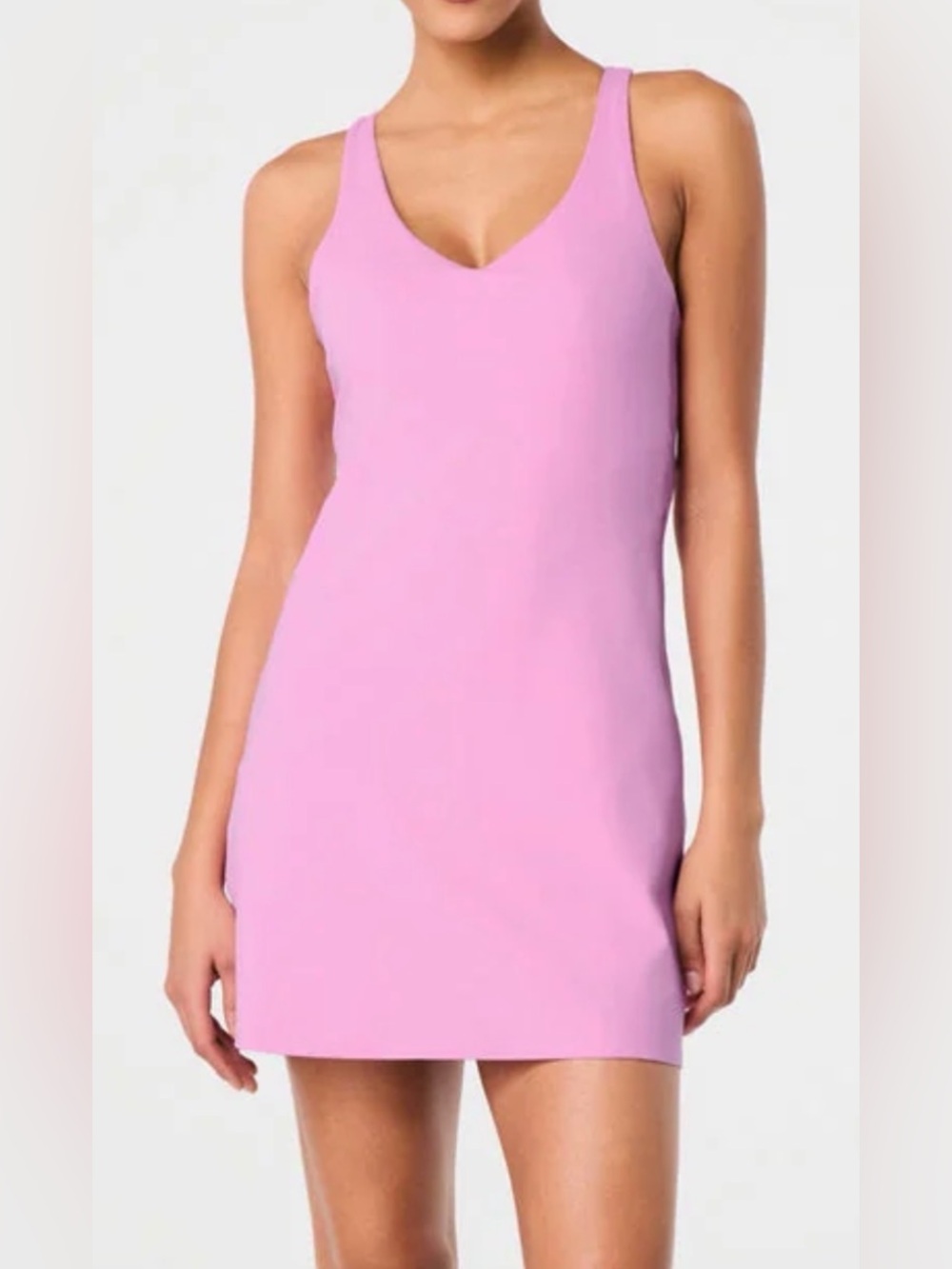 SPANXshape Get Moving V Neck Mini Dress Pink Size Small